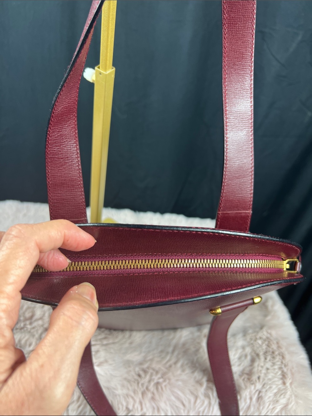 Cartier Must de Cartier Vintage Bordeaux North-South Domed Satchel EUC - Picture 11 of 12